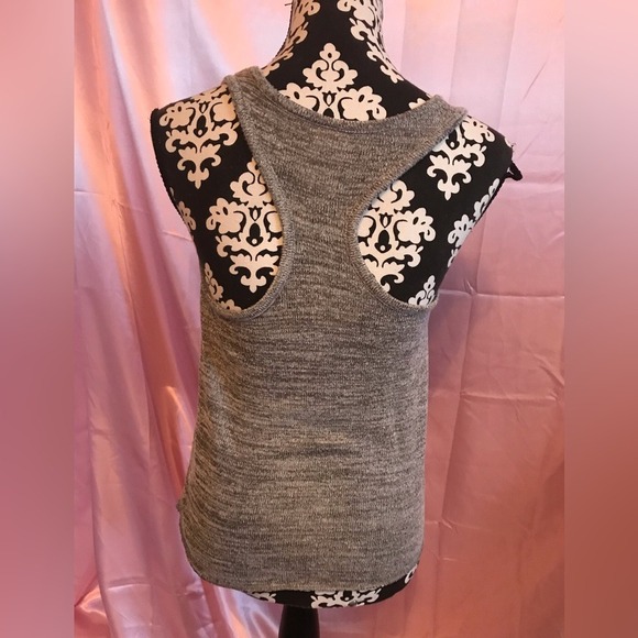 Disney Mickey Mouse tank racerback slight crop cute heathered grey soft - Picture 3 of 5